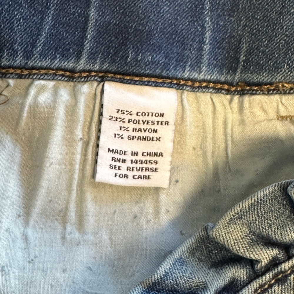 Ashley Mason Juniors Denim Capri Ruffle Waistband Stretchy Pants SZ Small - Picture 4 of 10